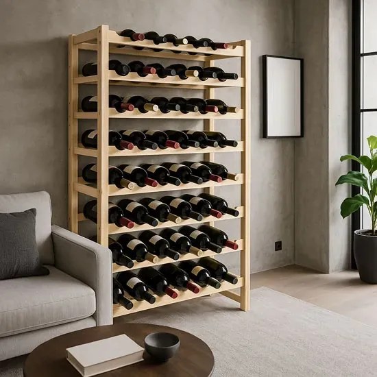 Wysoki drewniany regał na wino W4-K43