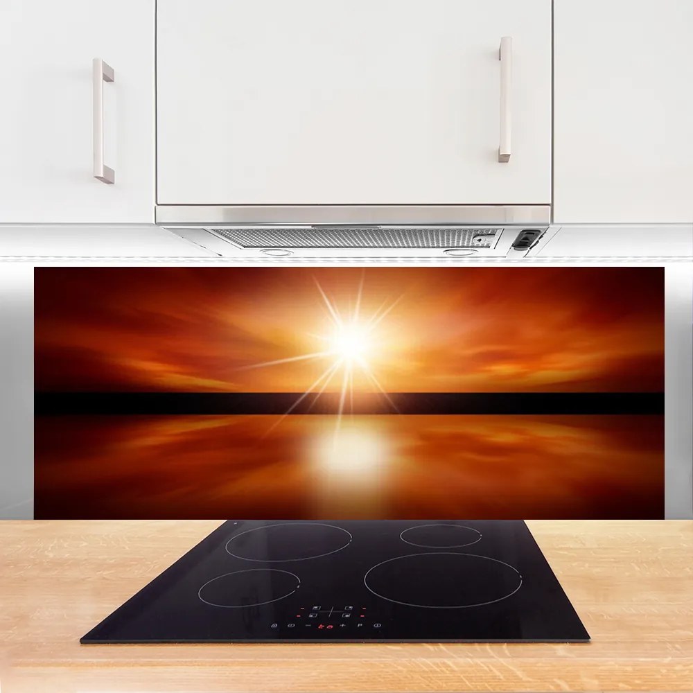 Panel Szklany do Kuchni Niebiański Odblask W Wodzie