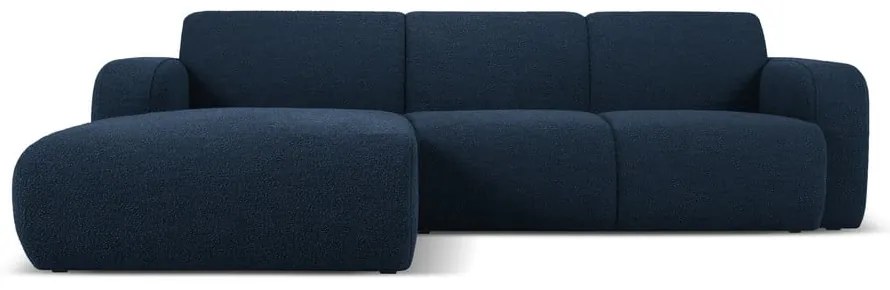 Ciemnoniebieski narożnik z materiału bouclé (lewostronny) Molino – Micadoni Home