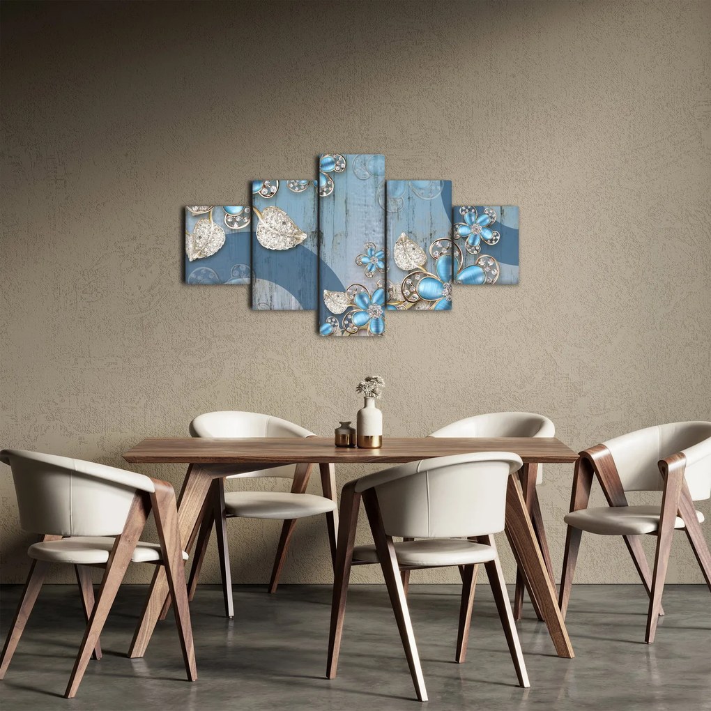 Obraz - Niebieskie kwiaty (125x70 cm)