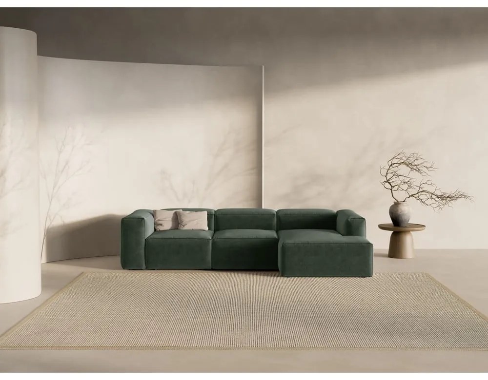 Zielony narożnik (prawostronny/z szezlongiem) Bergamo – Cosmopolitan Design