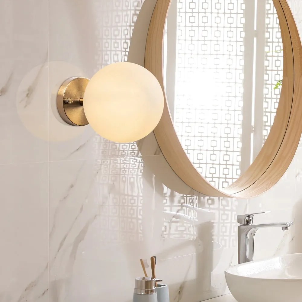 Kinkiet w biało-złotym kolorze ø 15 cm Atmaca – Opviq lights