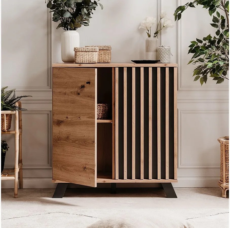 Komoda 80x85x40 cm Dąb Industrialny Styl