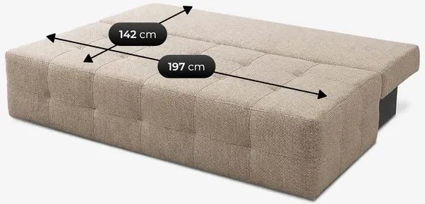 Sofa z Funkcją Spania MORANA Beżowa Szenil Nowoczesna