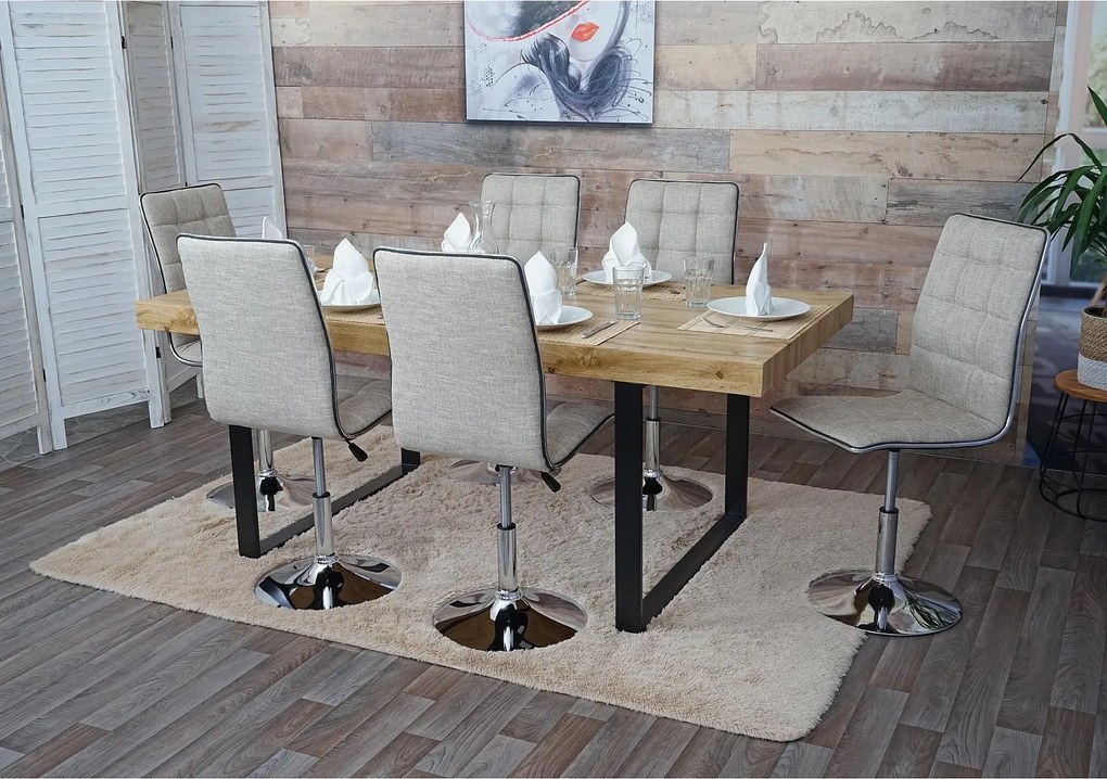 Krzesło do jadalni MCW-C41 (zestaw 6 sztuk),  kremowo-szare