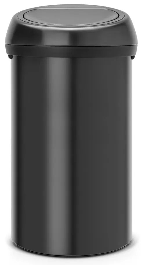 Stalowy kosz na śmieci otwierany na dotyk w kolorze matowej czerni 60 l Touch Bin – Brabantia