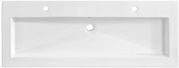 Prostokątna umywalka ceramiczna Defires 120 CM - Biała