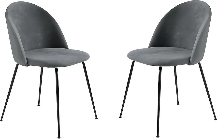 Zestaw 4 nowoczesnych krzeseł do jadalni z tkaniny antracytowej „Prince” z tapicerką cm 50x52 81h