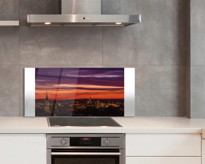 Panel Szklany Światła Nocnego Krakowa