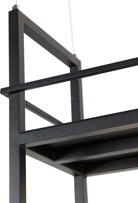 Inteligentna lampa wisząca czarna z półką duża 4-światłowa w tym Wifi G95 - Cage Rack