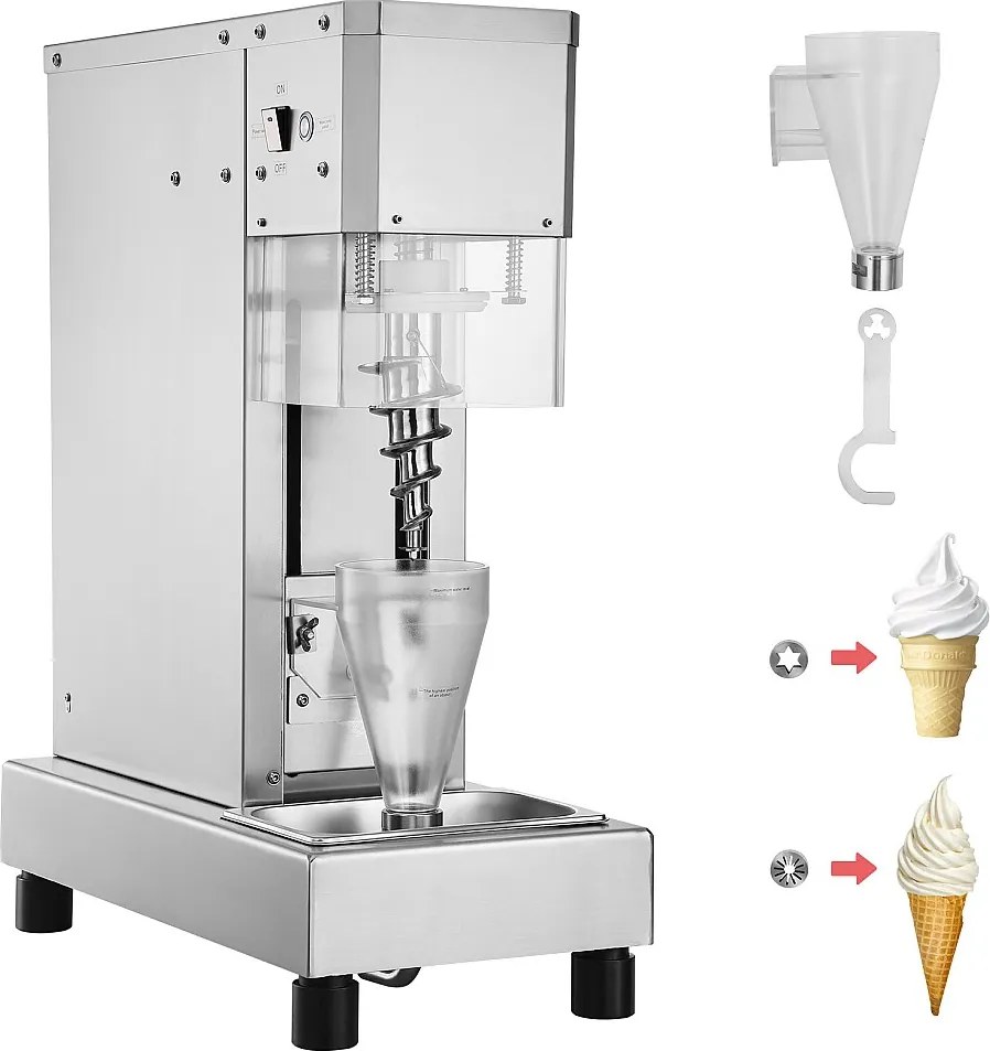 Mieszarka do Lodu SucceBuy 750 W Mieszarka do Lodu Mieszadło, Shaker do Lodu ze Stali Nierdzewnej 304 z Długą Rękojeścią i Ochroną PC