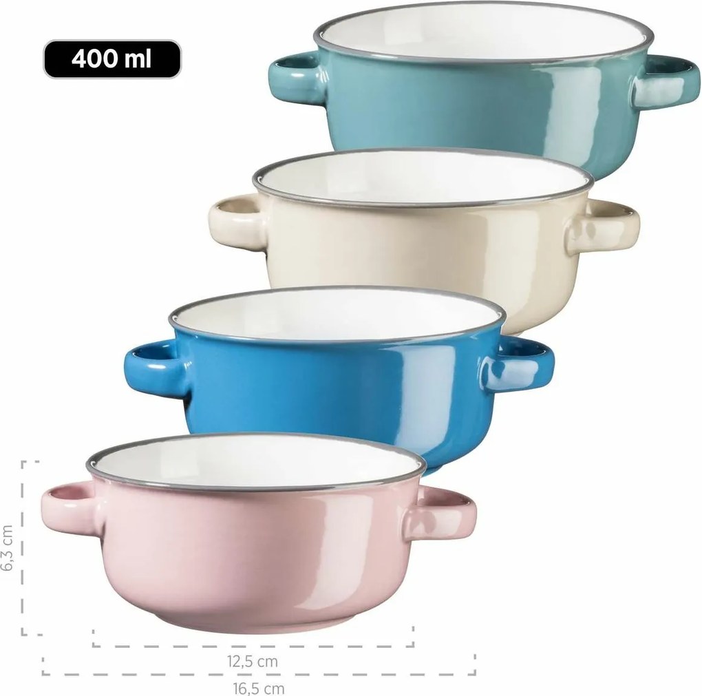 Mäser Zestaw 4 misek do zupy MAILA – 12,5 cm, mieszanka petrojelowa