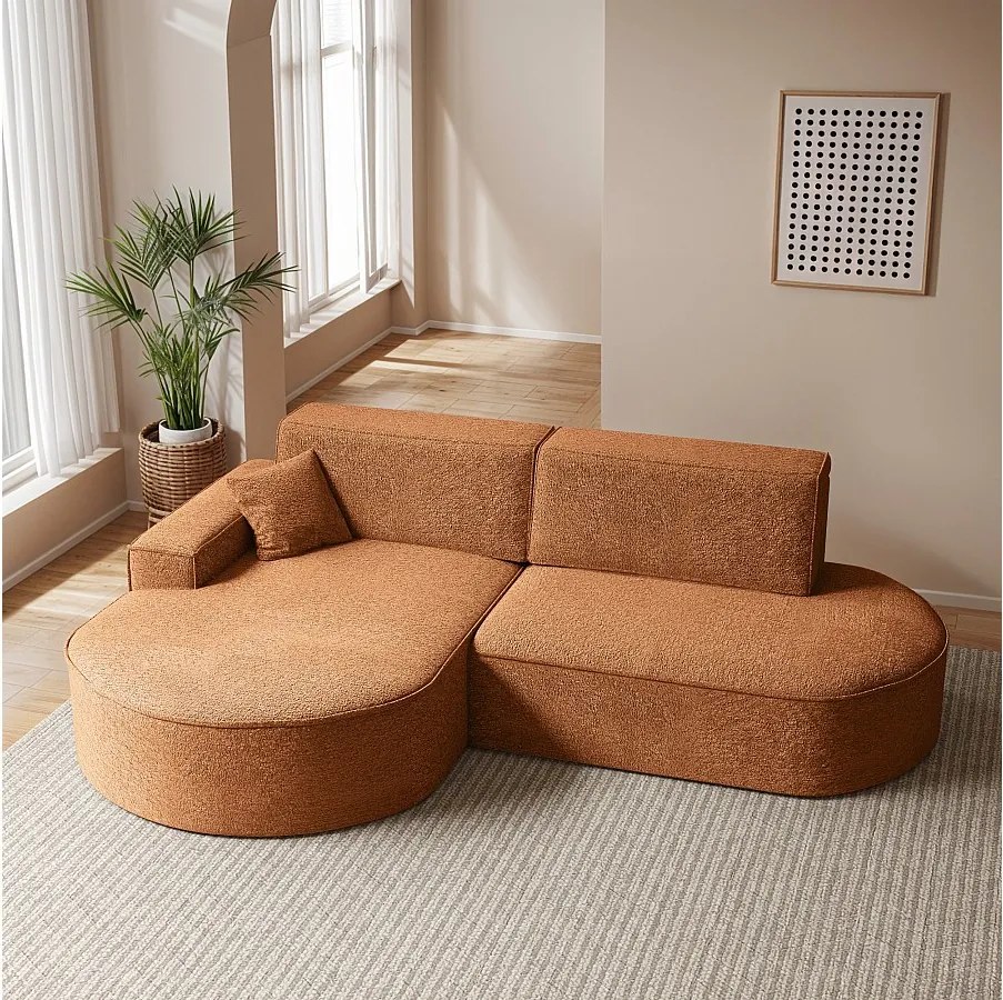 Narożnik Modena Pro, tkanina Arena, Pomarańczowy, Lewy