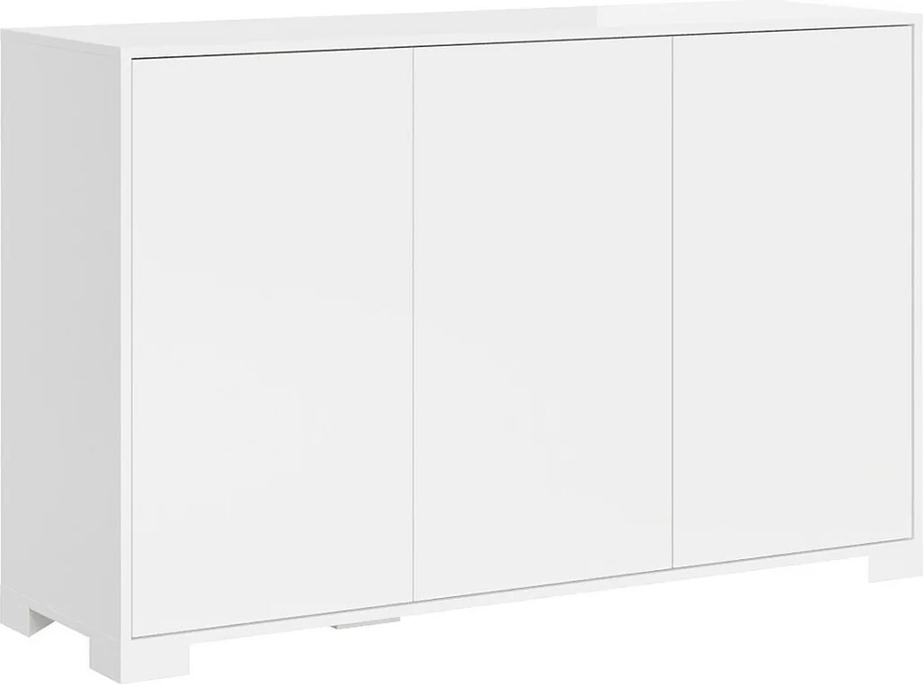 Komoda 3-drzwiowa Lumina 130x40x83 cm, biały połysk