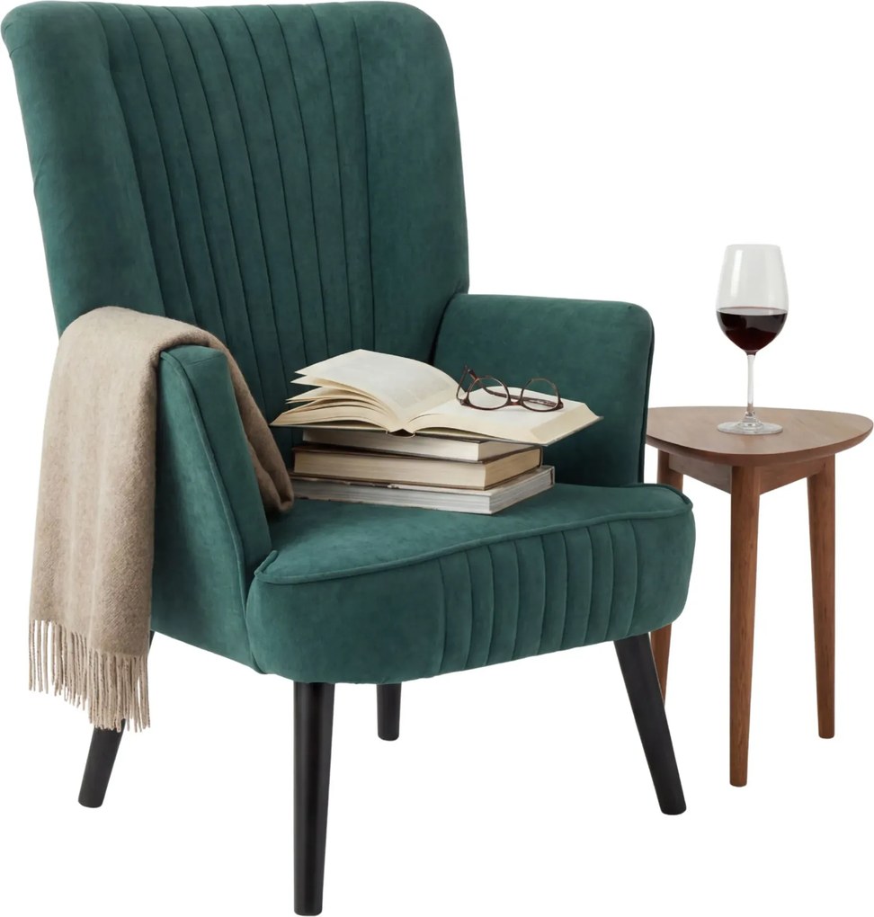 Zielony welwetowy fotel wypoczynkowy K6-Z69