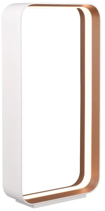 Biała lampa stołowa LED ze sterowaniem głosowym/mobilną aplikacją i metalowym kloszem (wysokość 61 cm) Cizione – CINQUE