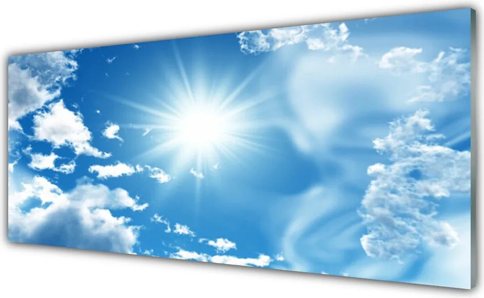 Szkło Ozdobne do Kuchni Błękitne Niebo z Obłokami