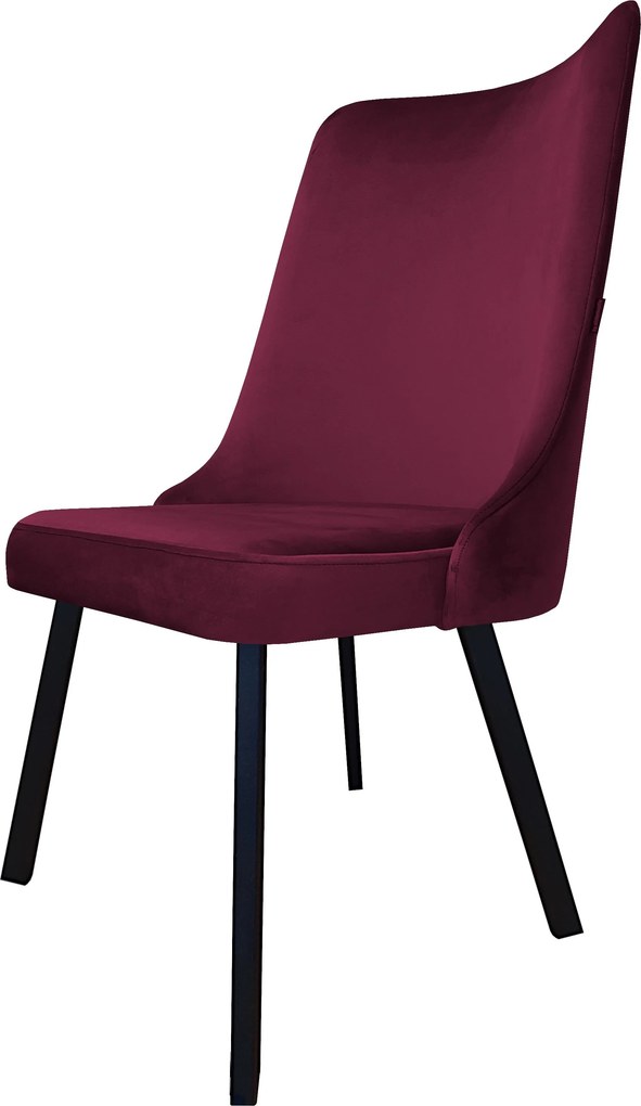 Krzesło Victor tkanina Welur noga metalowa krzesło tapicerowane premium : Kolor nogi - Czarna profil, Kolor tkaniny - VELVET - MG02, Typ siedziska - Siedzisko stałe