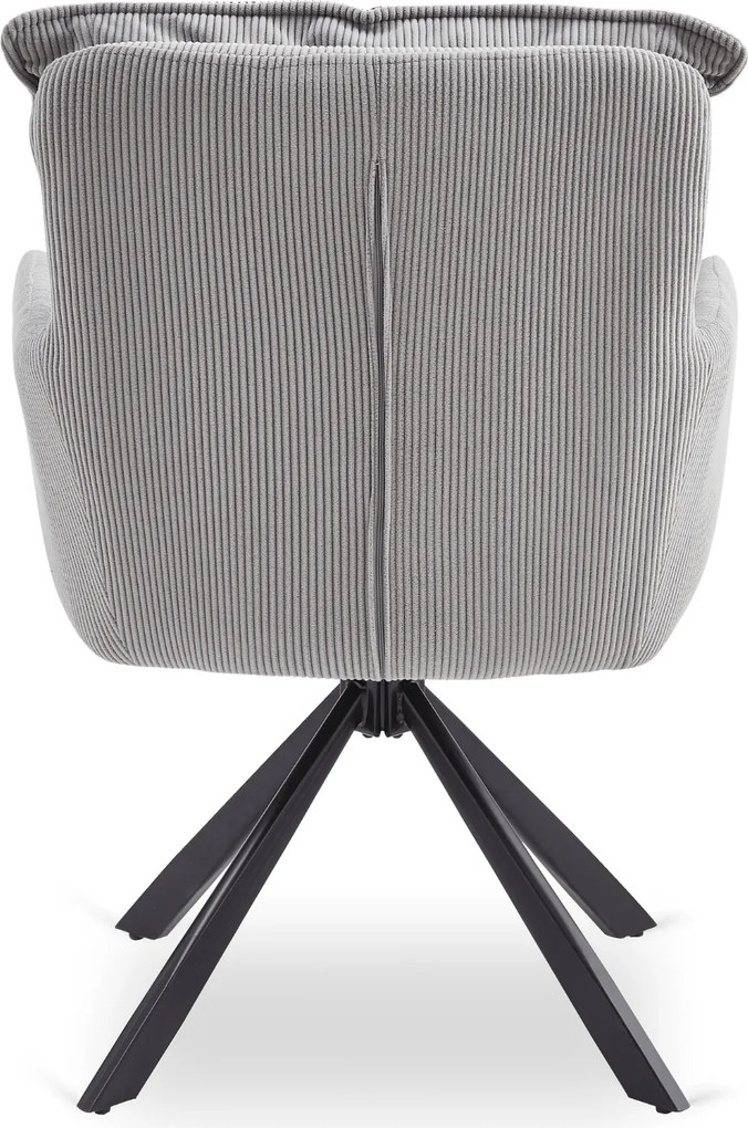 Krzesło Tapicerowane Obrotowe do Salonu CITY Szare Sztruksowe Nowoczesne