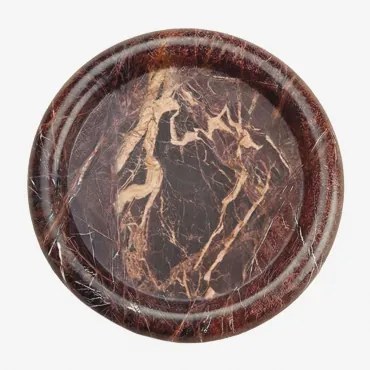 Okrągła Taca Na Drobiazgi Ø20 Cm Z Marmuru Velmar Czerwony Marmur Cherry Gold - Sklum