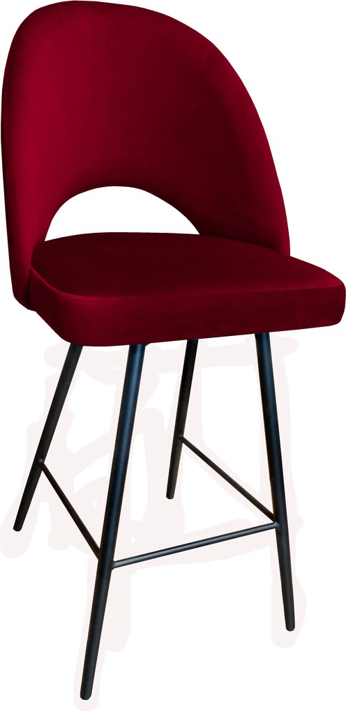 Hoker POLO krzesło barowe tkanina Welur podstawa metalowa hoker do kuchni : Kolor nogi - Czarna stożek, Kolor tkaniny - VELVET - MG31, Typ siedziska - Siedzisko stałe