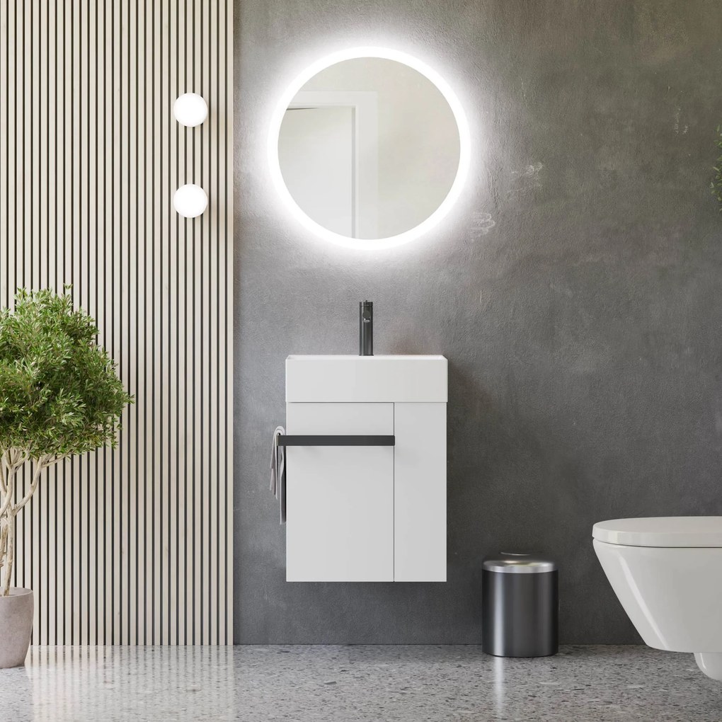 Gäste-WC Badmöbel-Set COMPACT 45 cm mit Waschbecken