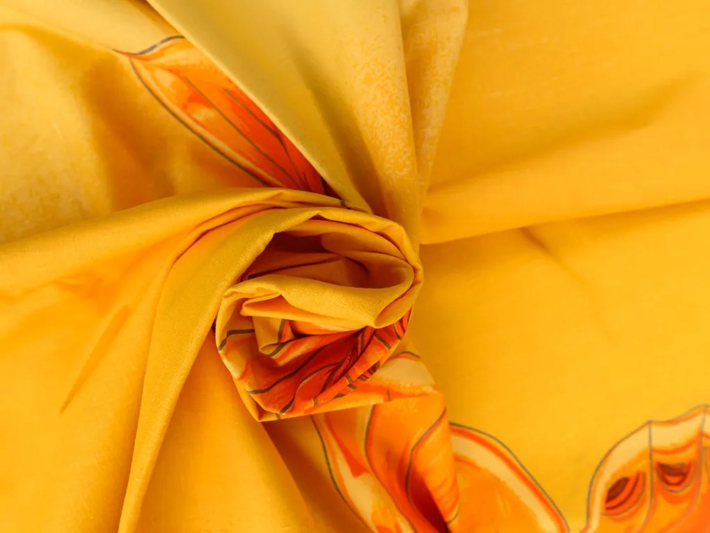 PrzytulneMieszkanie.pl PrzytulneMieszkanie.pl Pościel bawełniana ORANGE BUTTERFLY żółto-pomarańczowa Rozmiar pościeli: 70 x 90 cm | 140 x 200 cm