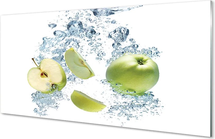 Szkło do Kuchni na Ścianę Plasterki Jabłka w Wodzie