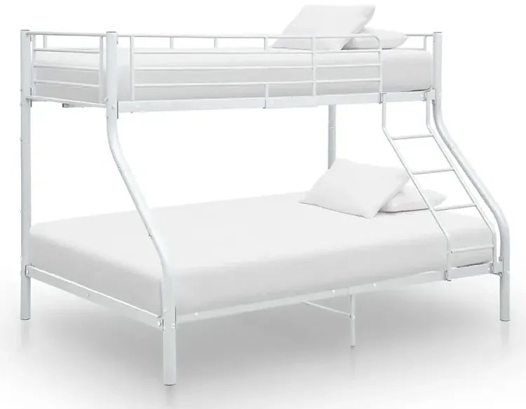 Łóżko piętrowe kolor biały metal 140x200 cm/90x200 cm W7-G89