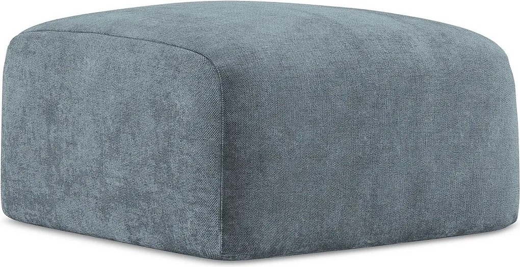 Pufa - z tkaniny szenilowej - jeans - LEILA