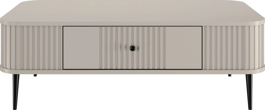 Stolik kawowy Vesper 103x60 cm z szufladą - kaszmir / czarne nogi