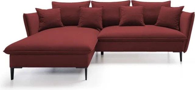 Narożnik GLOSS Lewostronny z funkcją spania, zestaw z poduszkami wolnostojący tkanina RIVIERA 69 Fioletowy WERSAL