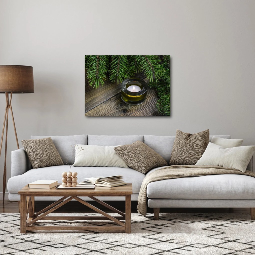 Obraz - świeca bożonarodzeniowa (70x50 cm)
