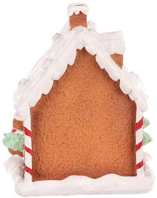 Dekoracja świąteczna Domek piernikowy zdobiony, poliresin, LED