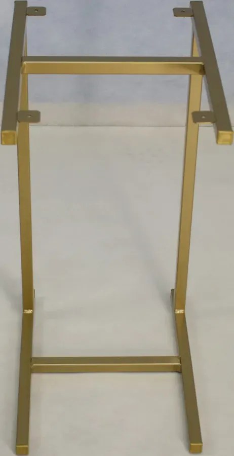 Minimalistyczny stolik boczny złoty + beton - Liros 3X