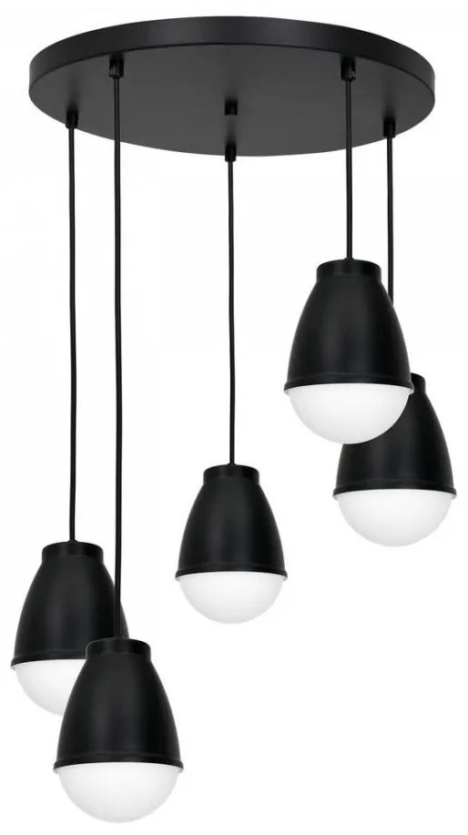 Lampa wisząca CARYON 5xE14/60W/230V czarna, okrągła