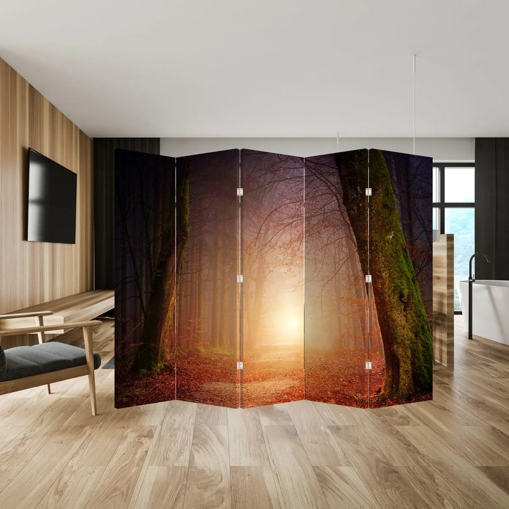 Parawan - Jesienny las we mgle (210x170 cm)