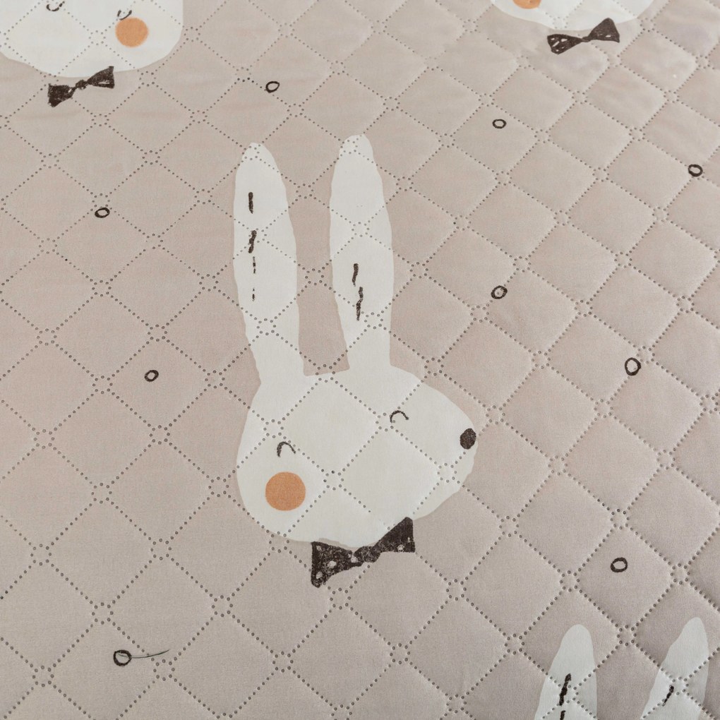Narzuta na łóżko ze wzorem WHITE RABBIT, beżowy Rozmiar: 170 x 210 cm
