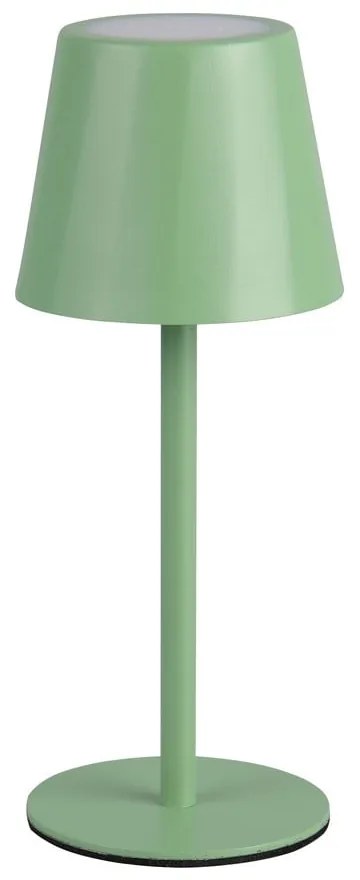 Jasnozielona lampa stołowa LED z metalowym kloszem (wysokość 21 cm) Diaz – Trio