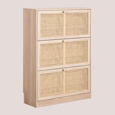 Szafka Na Buty Z Drewna Ralik Brązowy Naturalne Drewno - Sklum