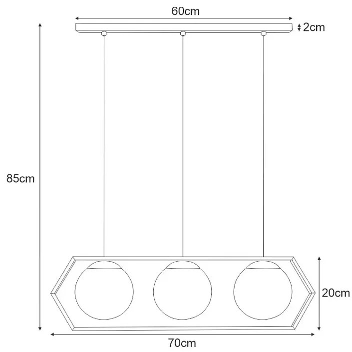 Nowoczesna lampa wisząca nad stół - S772 B0-D75
