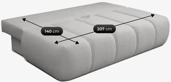 Sofa z Funkcją Spania SARIA Szara Boucle Nowoczesna