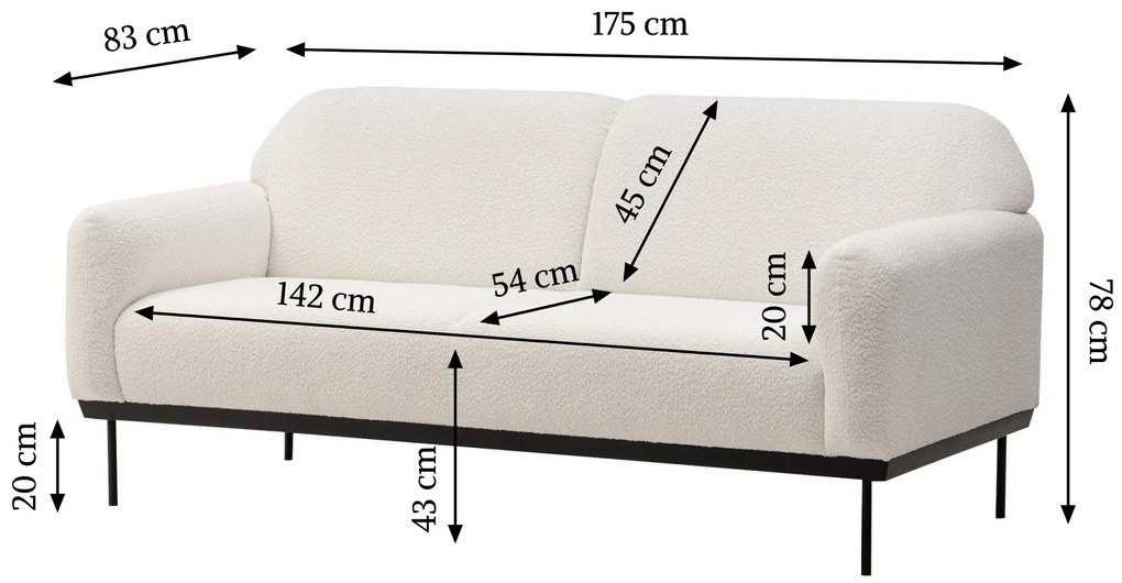 Biała designerska sofa ANDERSON