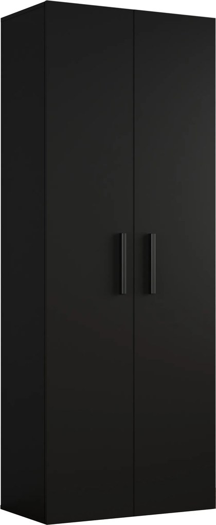 Masseno Garderoba MODULO 80/204/40 cm do Przedpokoju Nowoczesna Czarna