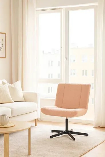 Różowy minimalistyczny fotel obrotowy B5-W26