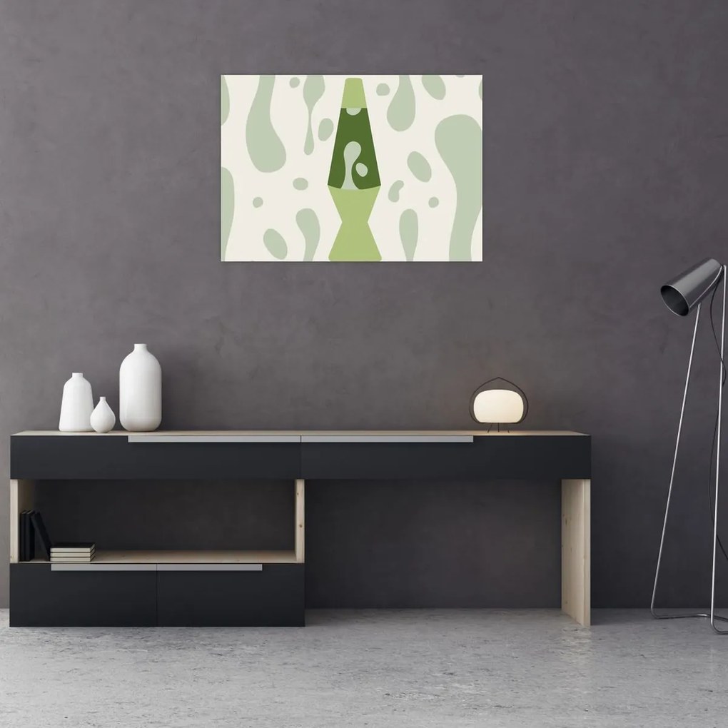 Obraz na szkle - Hipisi, lampa lawowa (70x50 cm)
