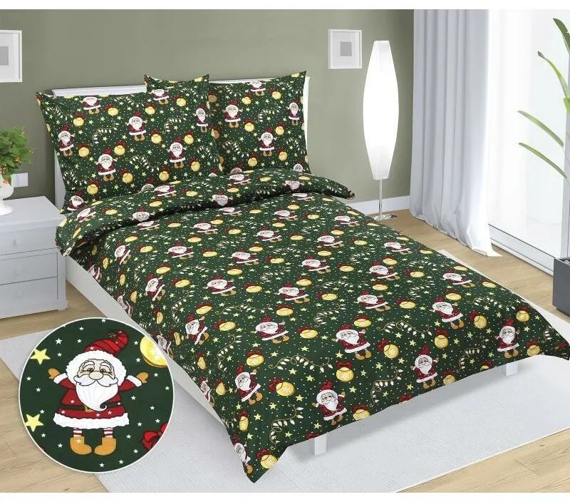 Bellatex Świąteczna pościel bawełniana Krasnal, 140 x 200 cm, 70 x 90 cm