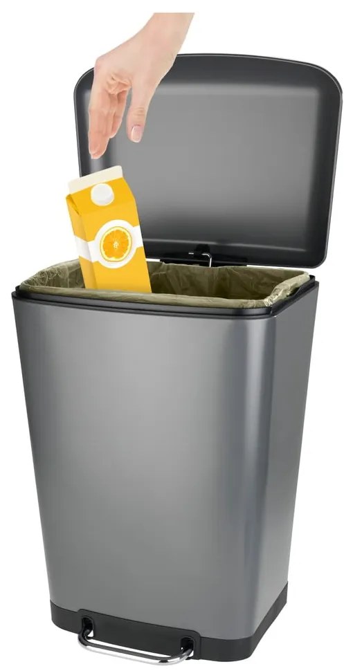 Stalowy kosz na śmieci na śmieci z pedałem Wenko, 30 l