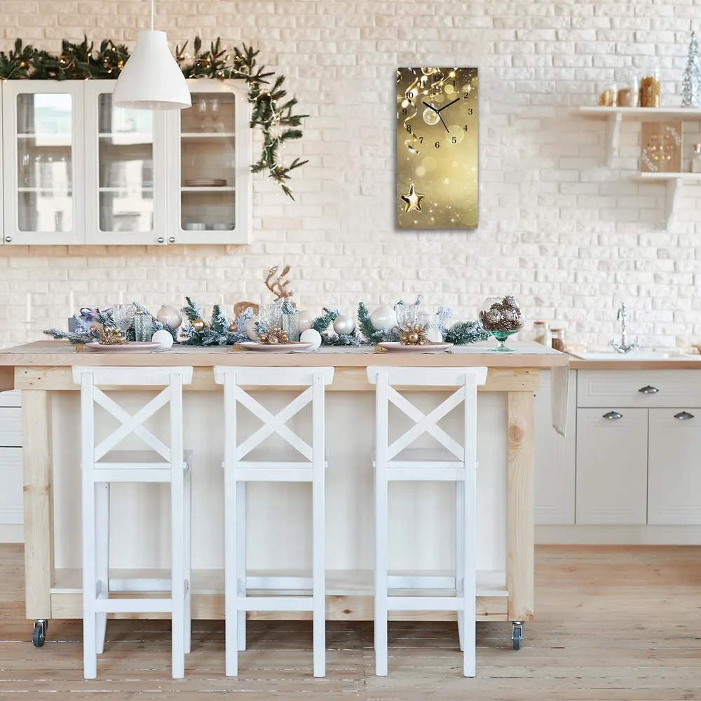 Zegar ścienny Złote Bombki Święta Dekoracje