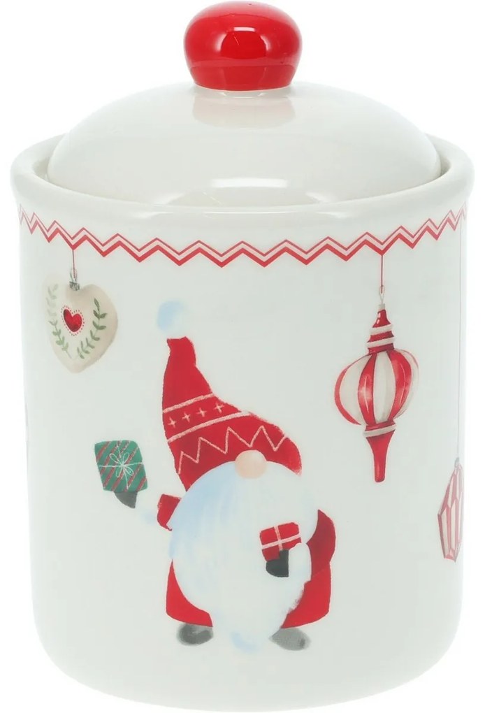 Pojemnik ceramiczny z pokrywką Świąteczny krasnal